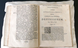 Twee pagina's uit de disputatie van Samuel in Leiden.