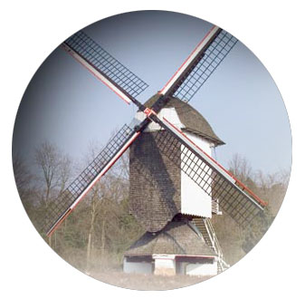 De windmolen van Millegem bij Mol, ooit ook bezit van de familie Van der Vliet. De molen is herbouwd in openluchtmuseum Bokrijk.
