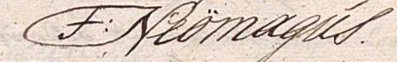 Handtekening van Thomas in 1786.